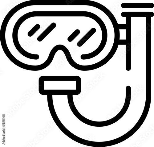 Snorkel diving mask icon outline vector. Extreme wind. Summer speed
