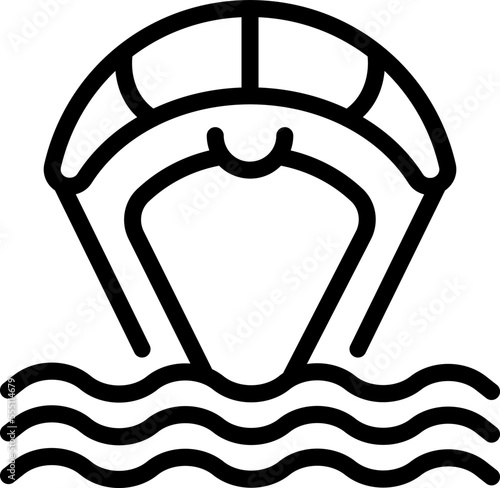 Sea kitesurfing icon outline vector. Kite wind. Surfer man