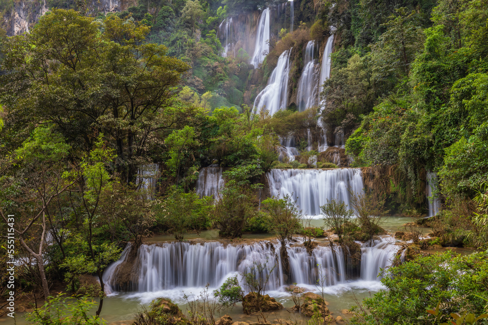Thi Lo Su Waterfall, No.1 in Thailand and No.6 in Asia,  Tak  province, ThaiLand.