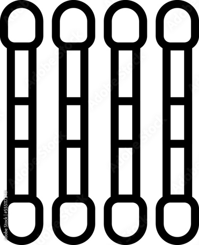 Pick swab icon outline vector. Cotton ear. Plastic stick