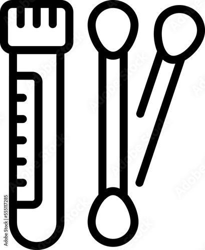 Test tube swab icon outline vector. Sterile wood. Plastic ear