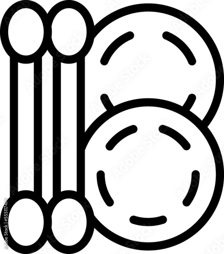 Sterile swab icon outline vector. Cotton ear. Makeup care