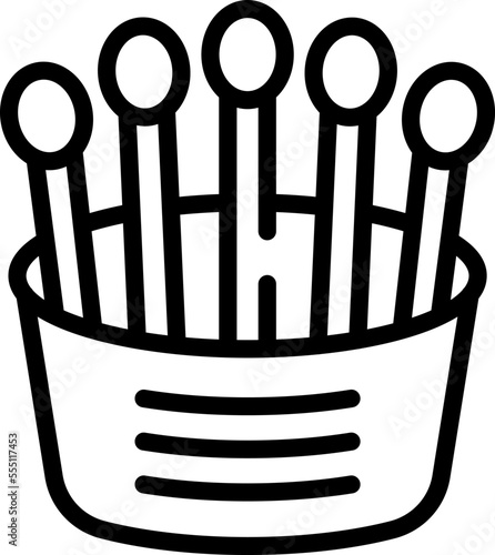 Bathroom swab icon outline vector. Cotton ear. Plastic stick