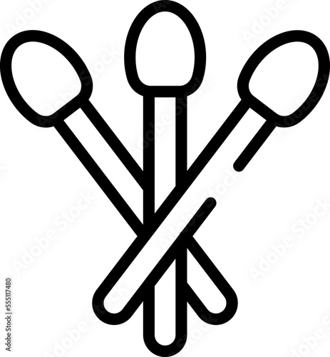 Clean swab icon outline vector. Ear cotton. Makeup earwax