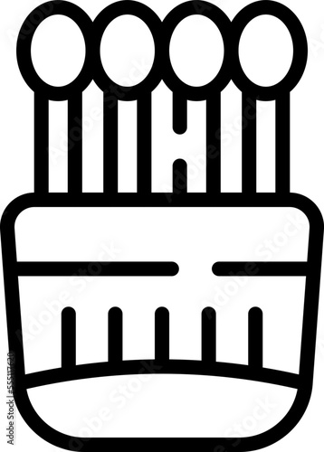 Clean pick icon outline vector. Cotton ear. Wood cotton