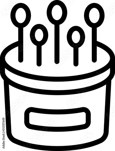 Makeup stick box icon outline vector. Ear cotton. Plastic swab