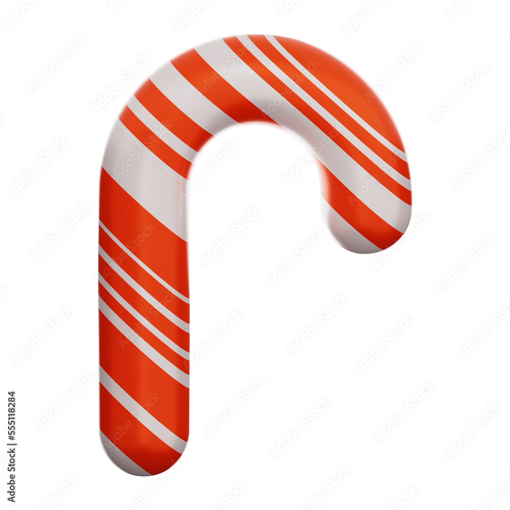 Premium Christmas candy cane icon 3d rendering on isolated background PNG Premium Christmas candy cane icon 3d rendering on isolated background PNG