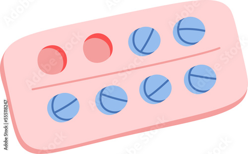 Birth control pills flat icon Female health care