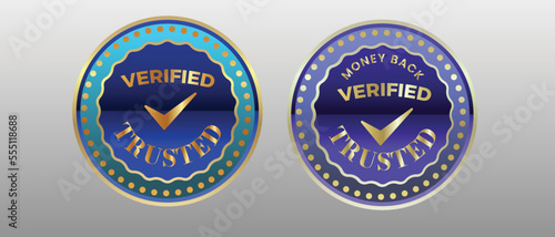 Verified, Trusted, Satisfaction, Guarantee Badge, emblem, banner, Insignia, gold badge