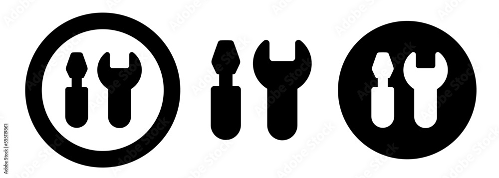 Settings icon set. Vector clipart isolated on white background. Stock ...