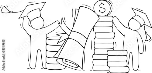 Scholarship, tuition grant, education cost concept