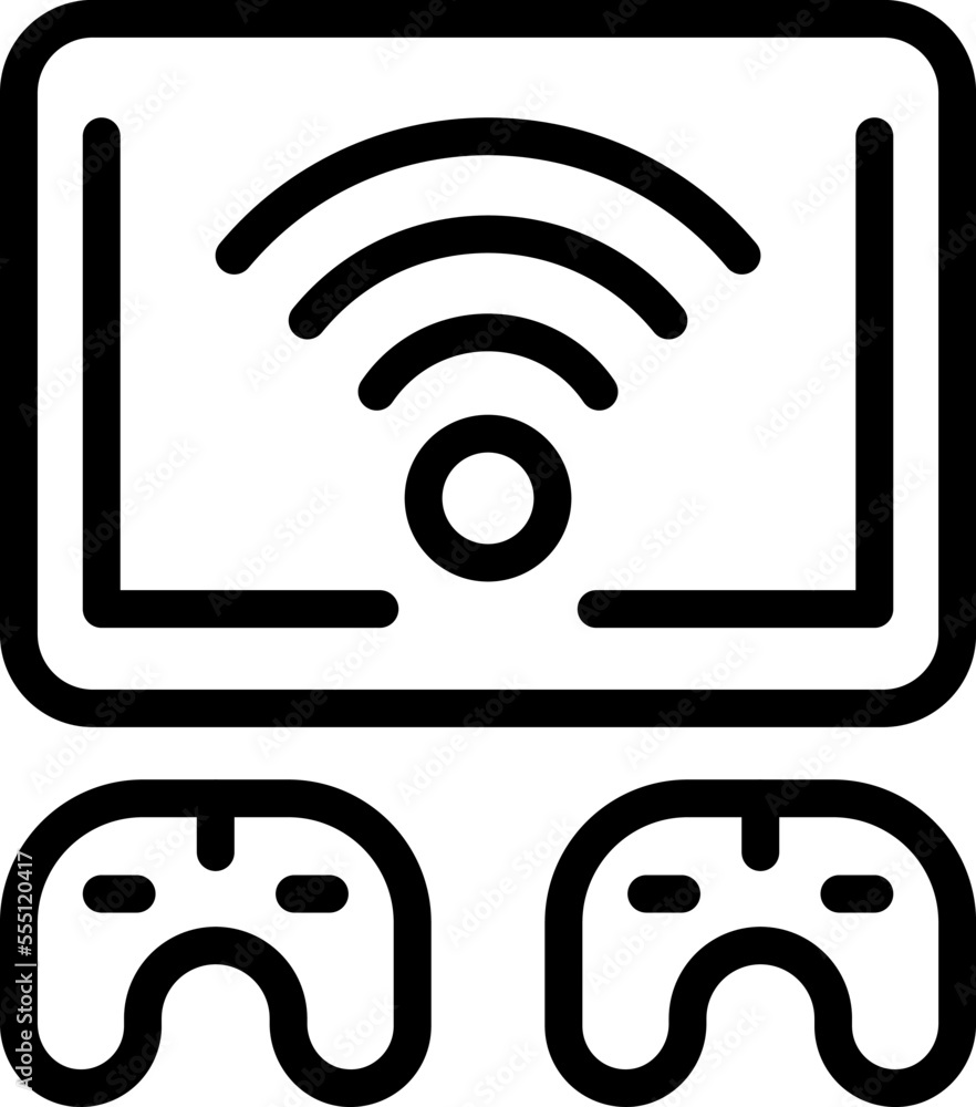 Gamer tv set icon outline vector. Online play. Digital device Gamer tv set icon outline vector. Online play. Digital device