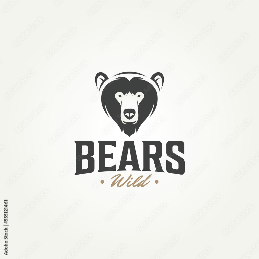 wild bear icon logo template vector illustration design