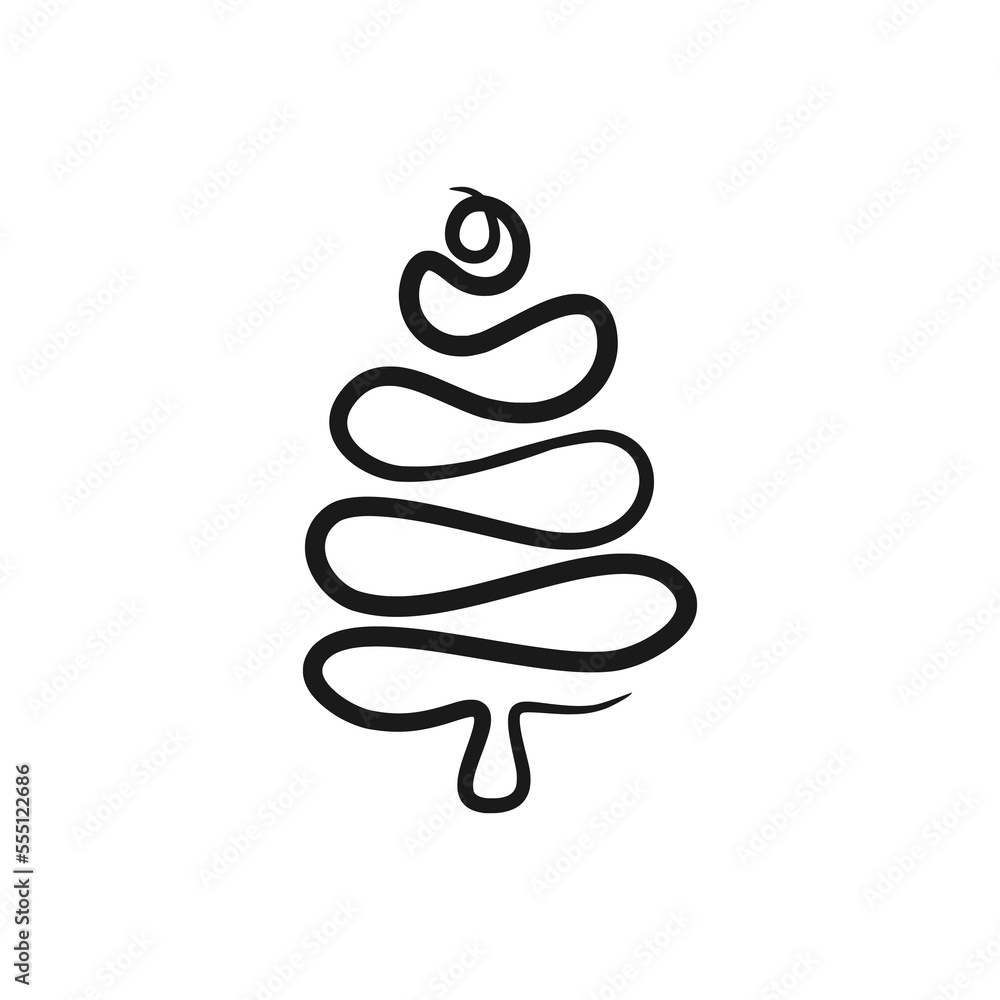 Continuous line drawing Christmas tree, Xmas tree one line drawing Continuous line drawing Christmas tree, Xmas tree one line drawing