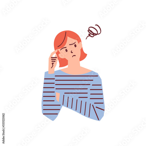 不満を感じる女性のイラスト