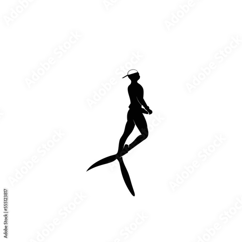 Minimalist diving art logo