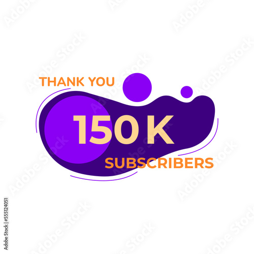 THANK YOU 150K FOLLOWERS CELEBRATION TEMPLATE DESIGN  VECTOR GOOD FOR SOCIAL MEDIA, CARD , POSTER