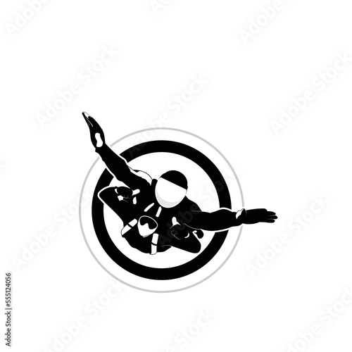 Minimalist parachutist art logo