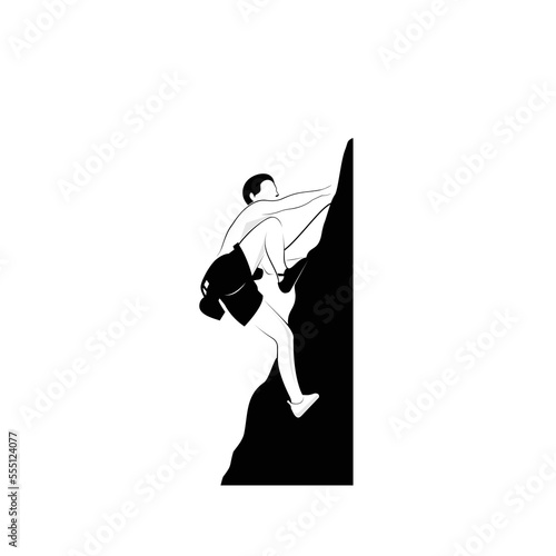 Minimalist rock climbing art logo