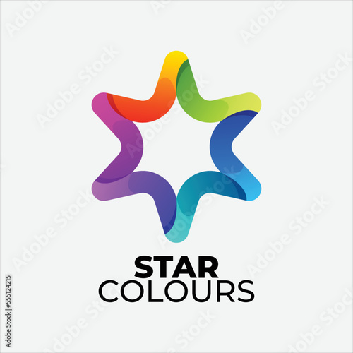 Stars colours vector icon logo design illustration