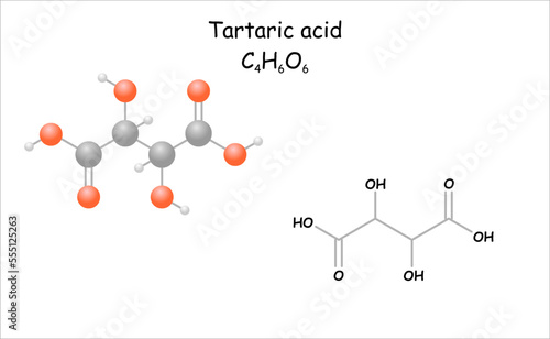 Stylized molecule model/structural formula of tartaric acid.