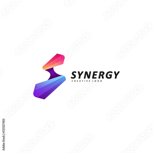 Vector Logo Illustration Letter S Gradient Colorful Style.