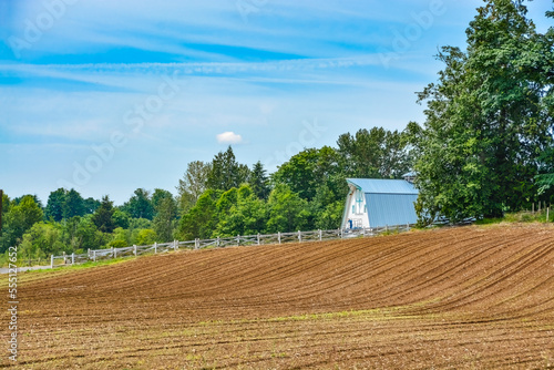 Agriculture field before sowing season. Plowed farm field photo