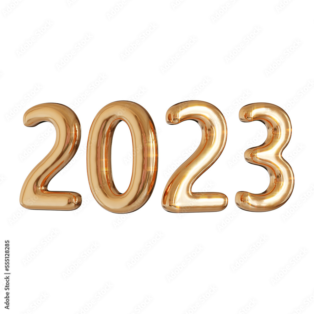 Number 2023 new year 3d render Number 2023 new year 3d render