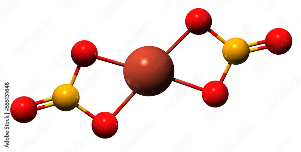 3D image of Copper II nitrate skeletal formula molecular chemical