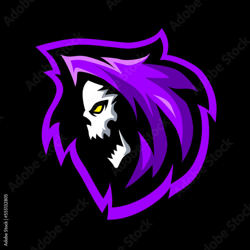 reaper head side mascot logo for gaming