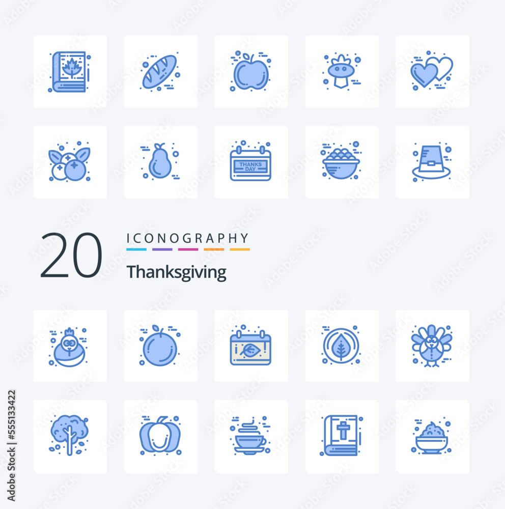20 Thanksgiving Blue Color icon Pack like apple thanksgiving date holiday thanksgiving