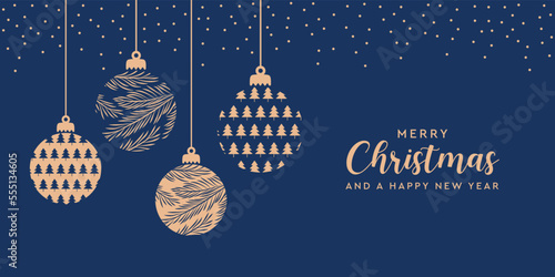 christmas bauble decoration different pattern on glitter background