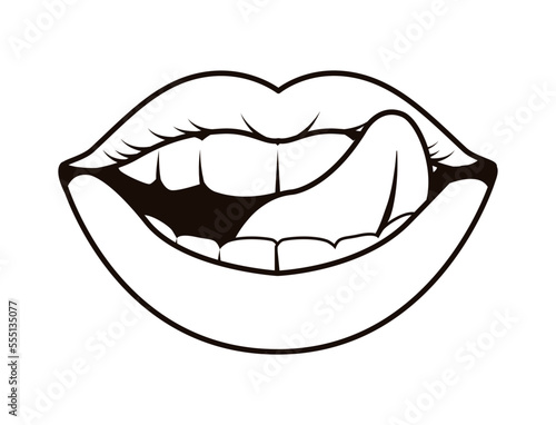 sensuality mouth monochrome pop art