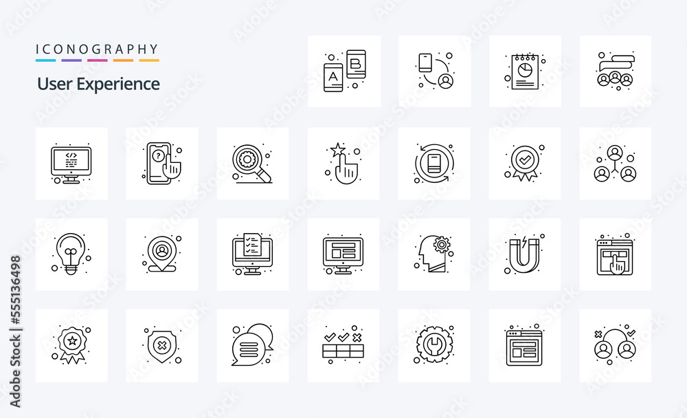 25 User Experience Line icon pack