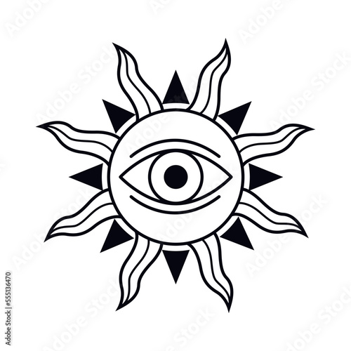 esoteric eye in sun