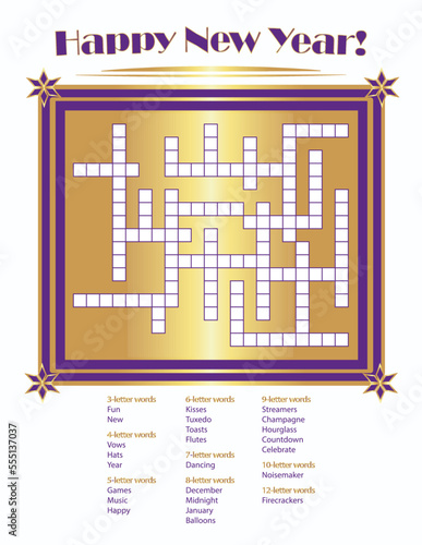 Happy New Year Crossword Puzzle Game