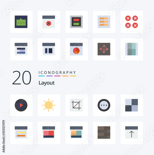 20 Layout Flat Color icon Pack like layout design remove two layout