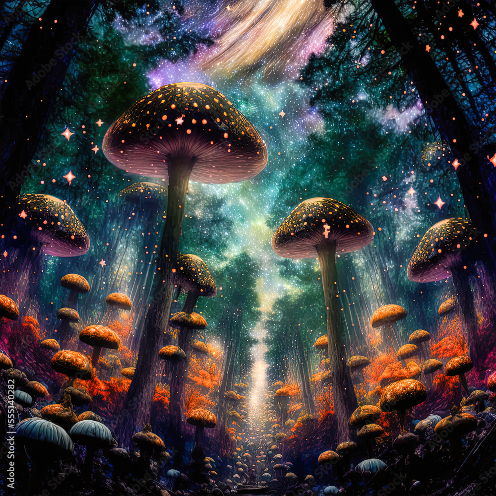 Fototapeta premium magic mushroom in the forest