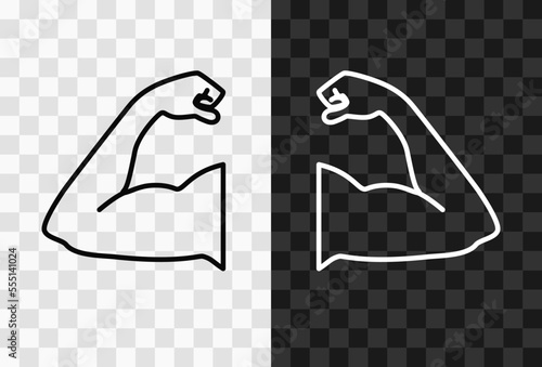 Biceps, high quality vector editable line icon. Biceps, outline icon isolated on dark and light transparent backgrounds for UI design.