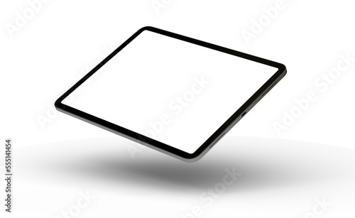 Obraz na płótnie 3D brandless tablet with empty screen isolated on white background