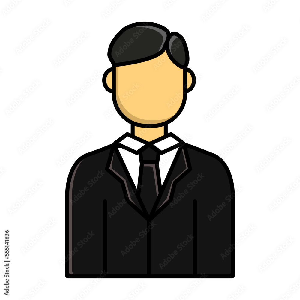Worker man with black suit on white background Worker man with black suit on white background