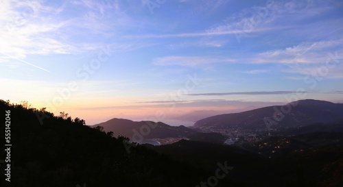 sunset over the mountains