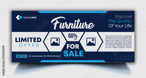 furniture sale Facebook cover photo and web banner template for product sale business