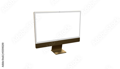 Canvastavla Realistic flat screen computer monitor 3de style mockup with blank screen isolat