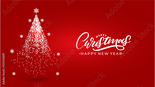 Merry Christmas Tree Vector Background Design