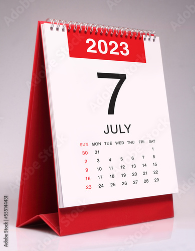 Simple desk calendar 2023 - July