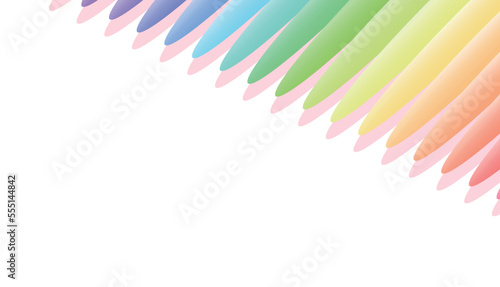 虹色カラフルなコーナー飾り 16：9 レインボーカラー