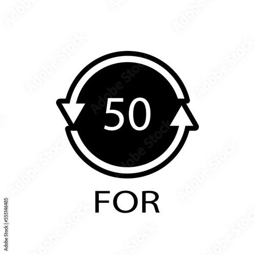 Bio material recycling code 50 FOR. Vector Illustration