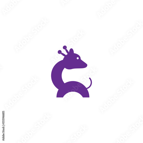 vector illustration of a giraffe for an icon, symbol or logo. giraffe flat logo