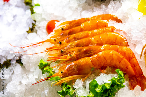 Closeup of the shrimps on t...